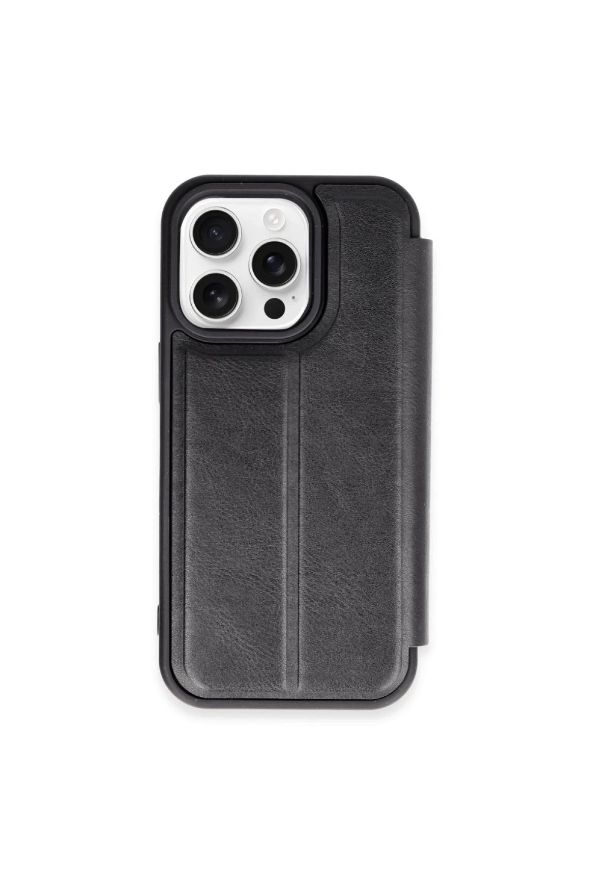 Newface iPhone 15 Pro Max Kılıf Flip Cover - Siyah