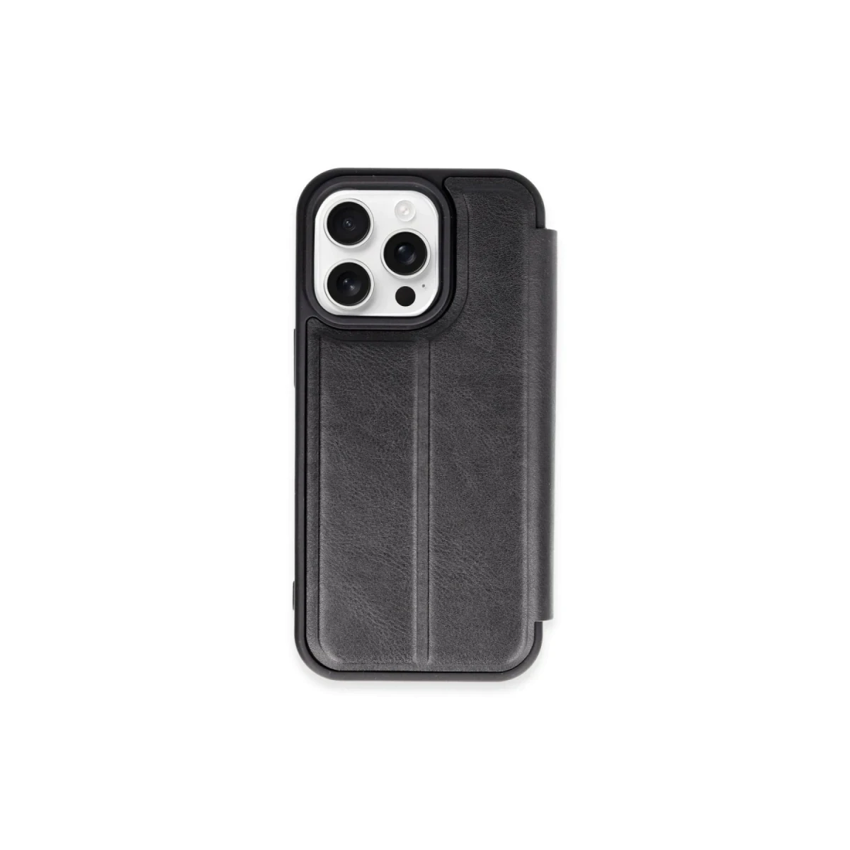 Newface Apple iPhone 15 Pro Max Kılıf Flip Cover - Siyah — görsel 3