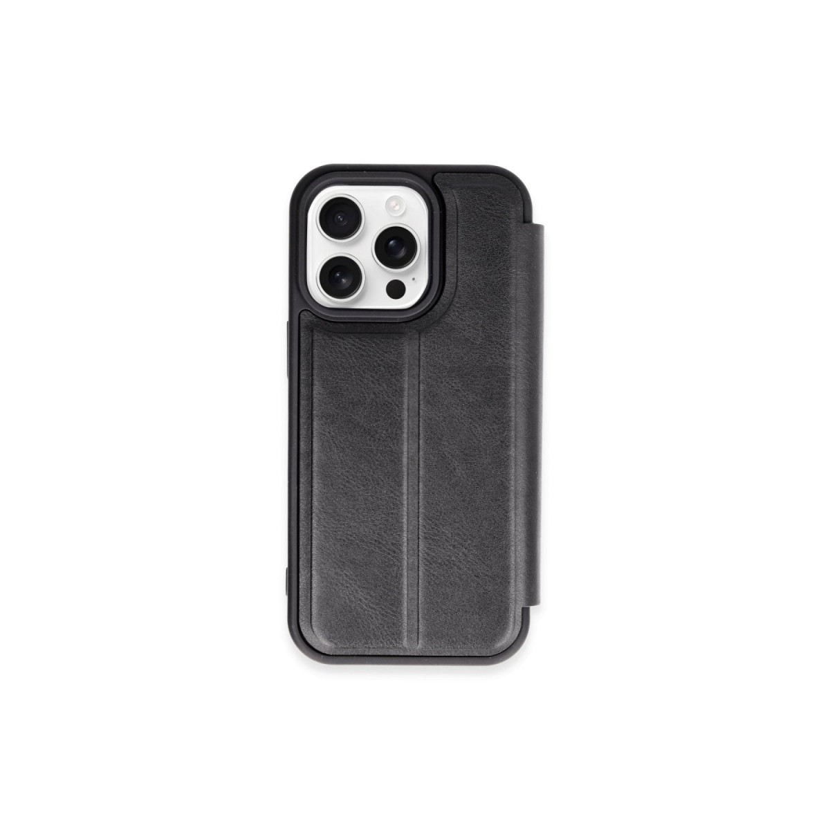 Newface Apple iPhone 15 Pro Max Kılıf Flip Cover - Siyah — görsel 5