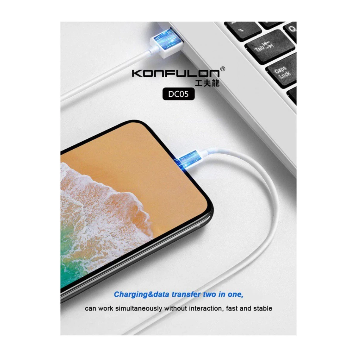Konfulon DC05 Süper Hızlı Lightning Kablo iphone Uyumlu 1M 2.4A — görsel 5