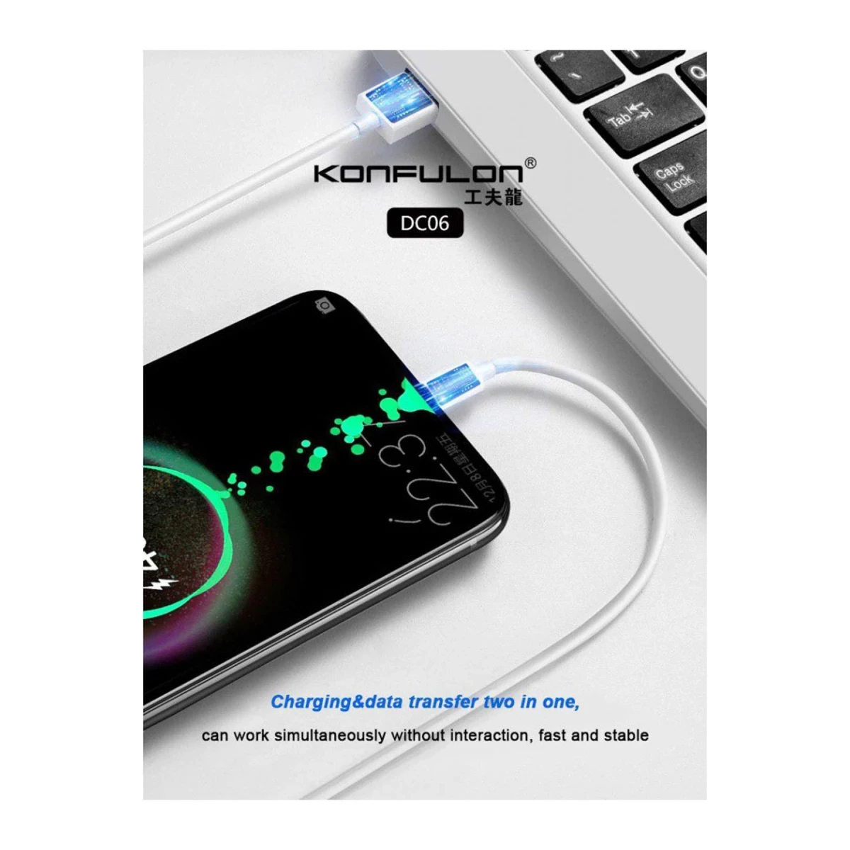 Konfulon DC06 Süper Hızlı Type-C Kablo 1M 2.4A — görsel 5
