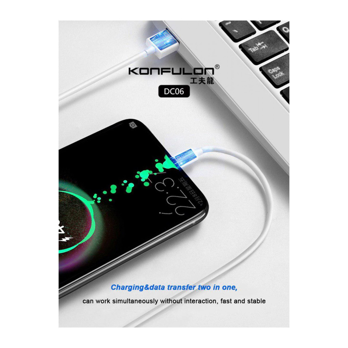 Konfulon DC06 Süper Hızlı Type-C Kablo 1M 2.4A — görsel 8