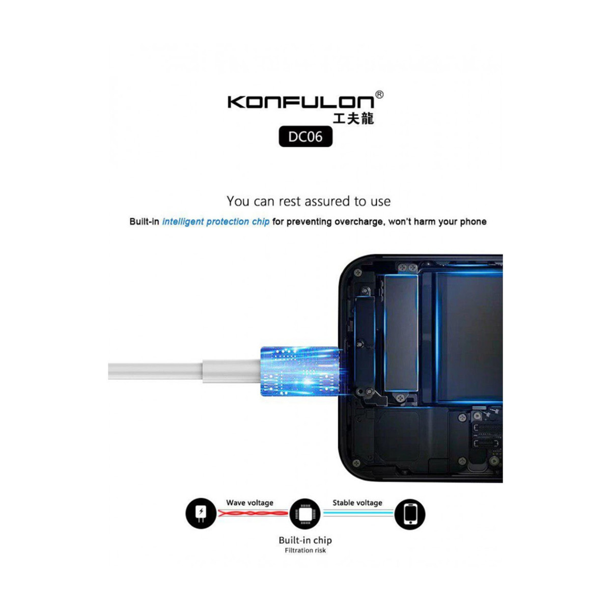Konfulon DC06 Süper Hızlı Type-C Kablo 1M 2.4A — görsel 9
