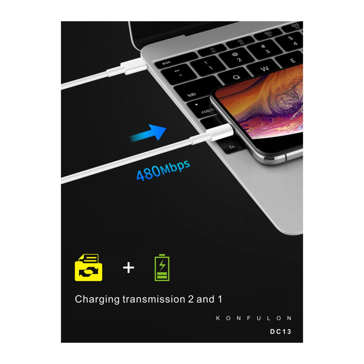 Konfulon DC13 1M 20W Type-C to Lightning Kablo iphone Uyumlu — görsel 8