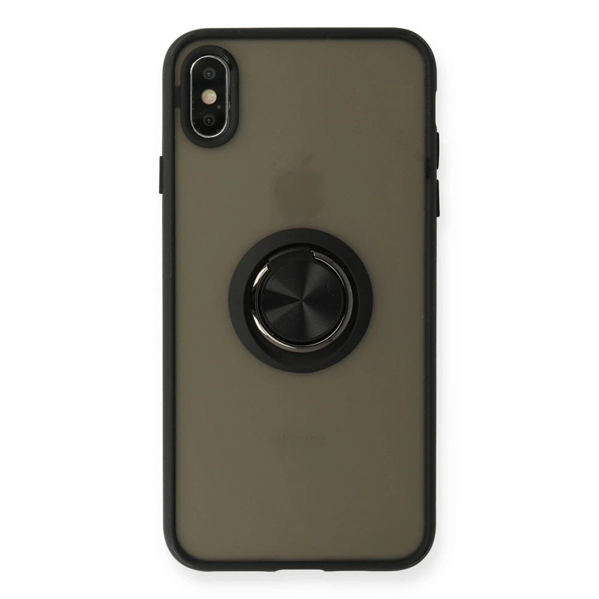 Newface Apple iPhone XS Kılıf Montreal Yüzüklü Silikon Kapak - Siyah — görsel 4