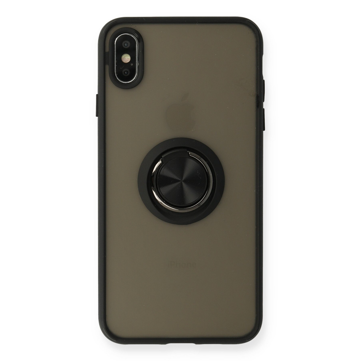 Newface Apple iPhone XS Kılıf Montreal Yüzüklü Silikon Kapak - Siyah — görsel 7