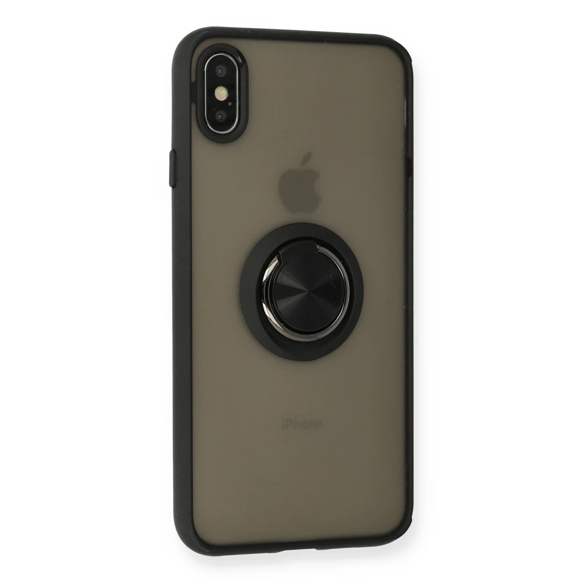 Newface Apple iPhone XS Kılıf Montreal Yüzüklü Silikon Kapak - Siyah — görsel 5