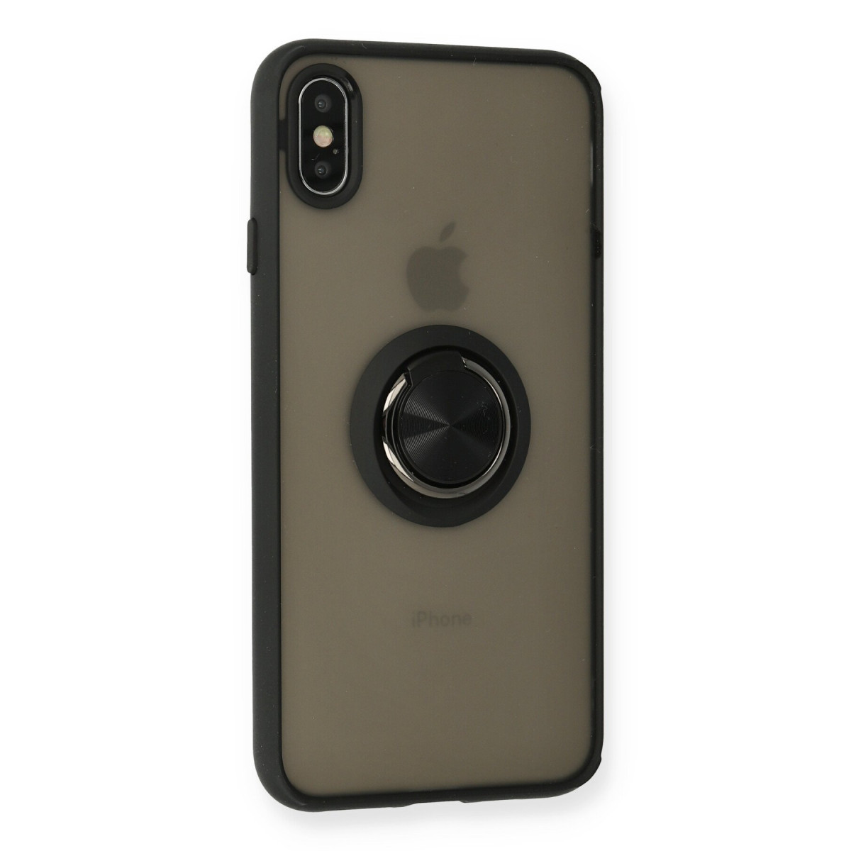 Newface Apple iPhone XS Kılıf Montreal Yüzüklü Silikon Kapak - Siyah — görsel 8
