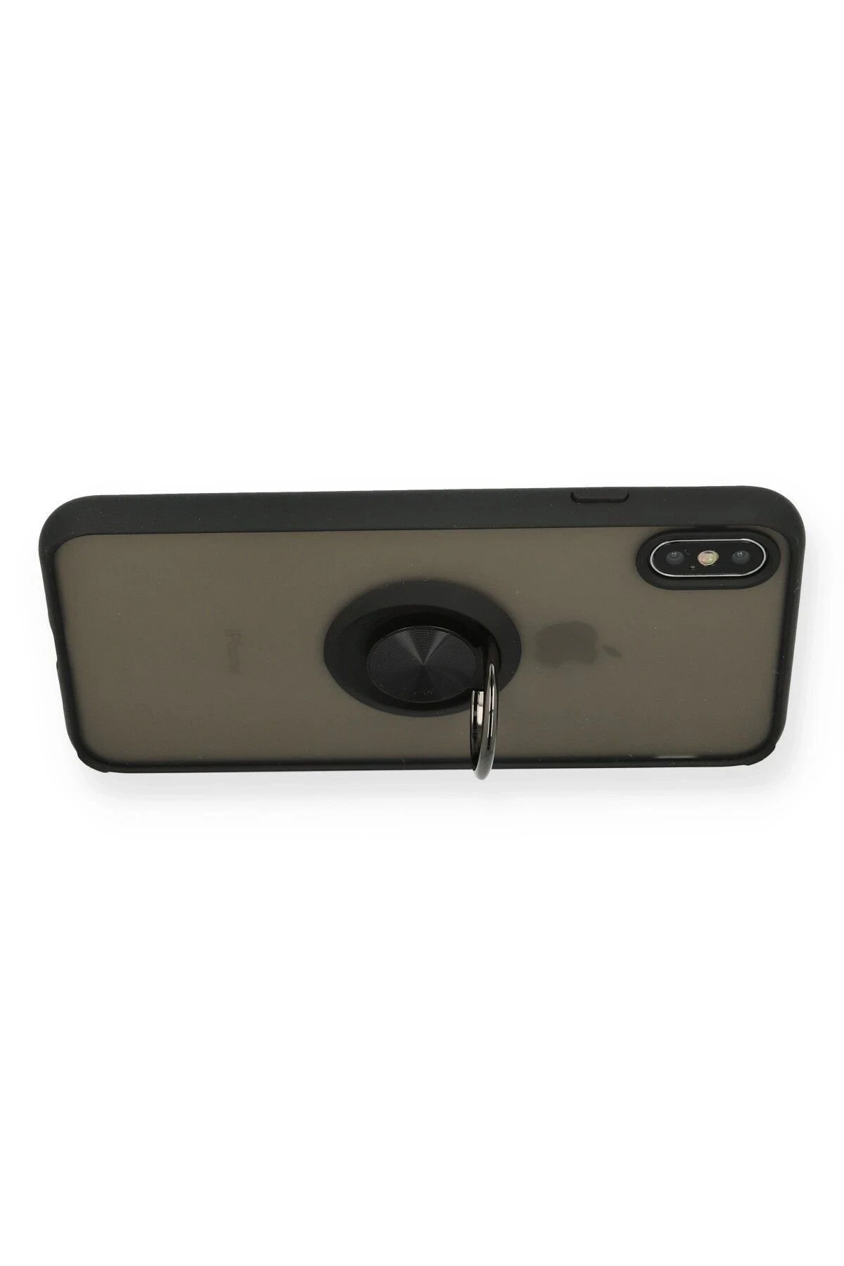 Newface Apple iPhone XS Kılıf Montreal Yüzüklü Silikon Kapak - Siyah — görsel 3