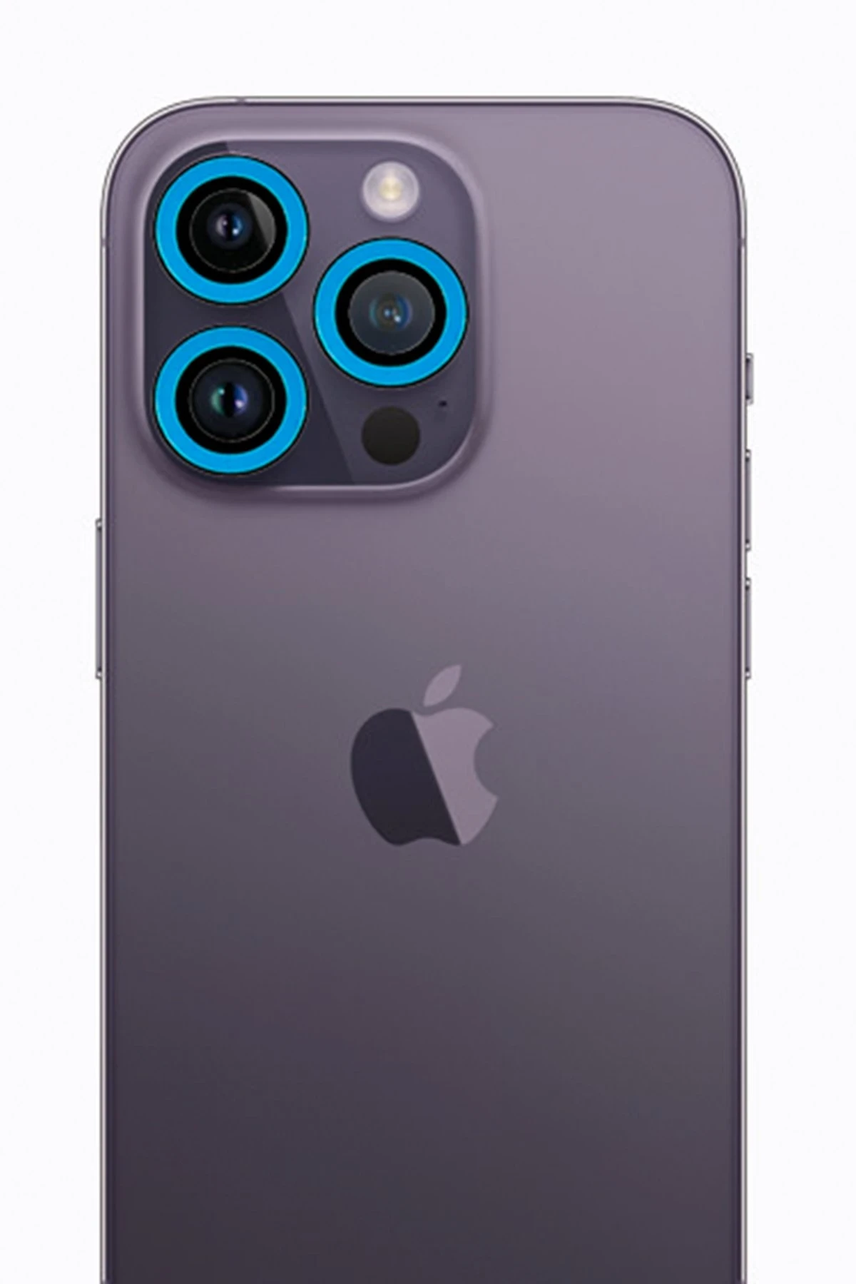 Newface iPhone 12 Pro Max Neon Fosforlu Kamera Lens - Mavi