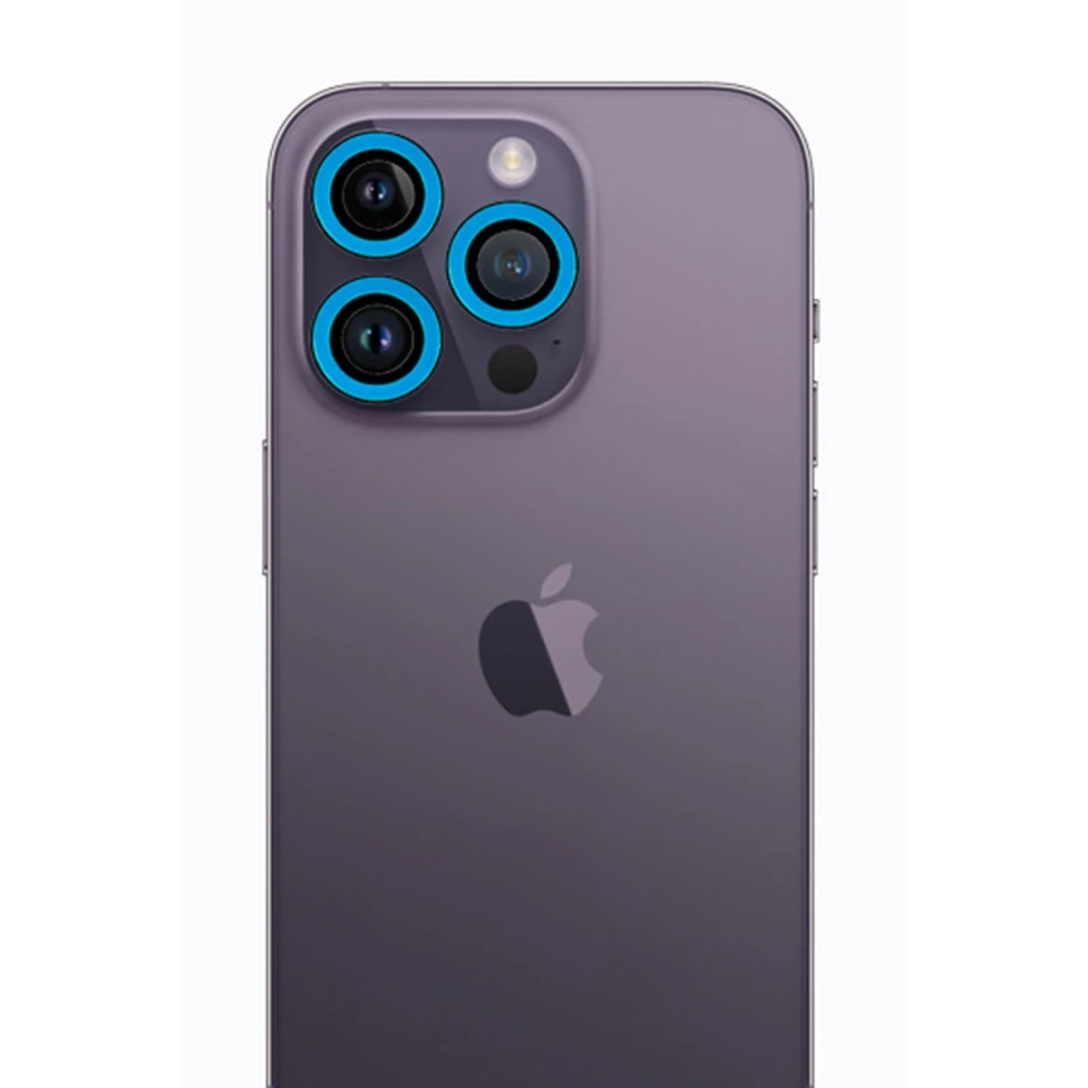 Newface Apple iPhone 12 Pro Max Neon Fosforlu Kamera Lens - Mavi — görsel 3