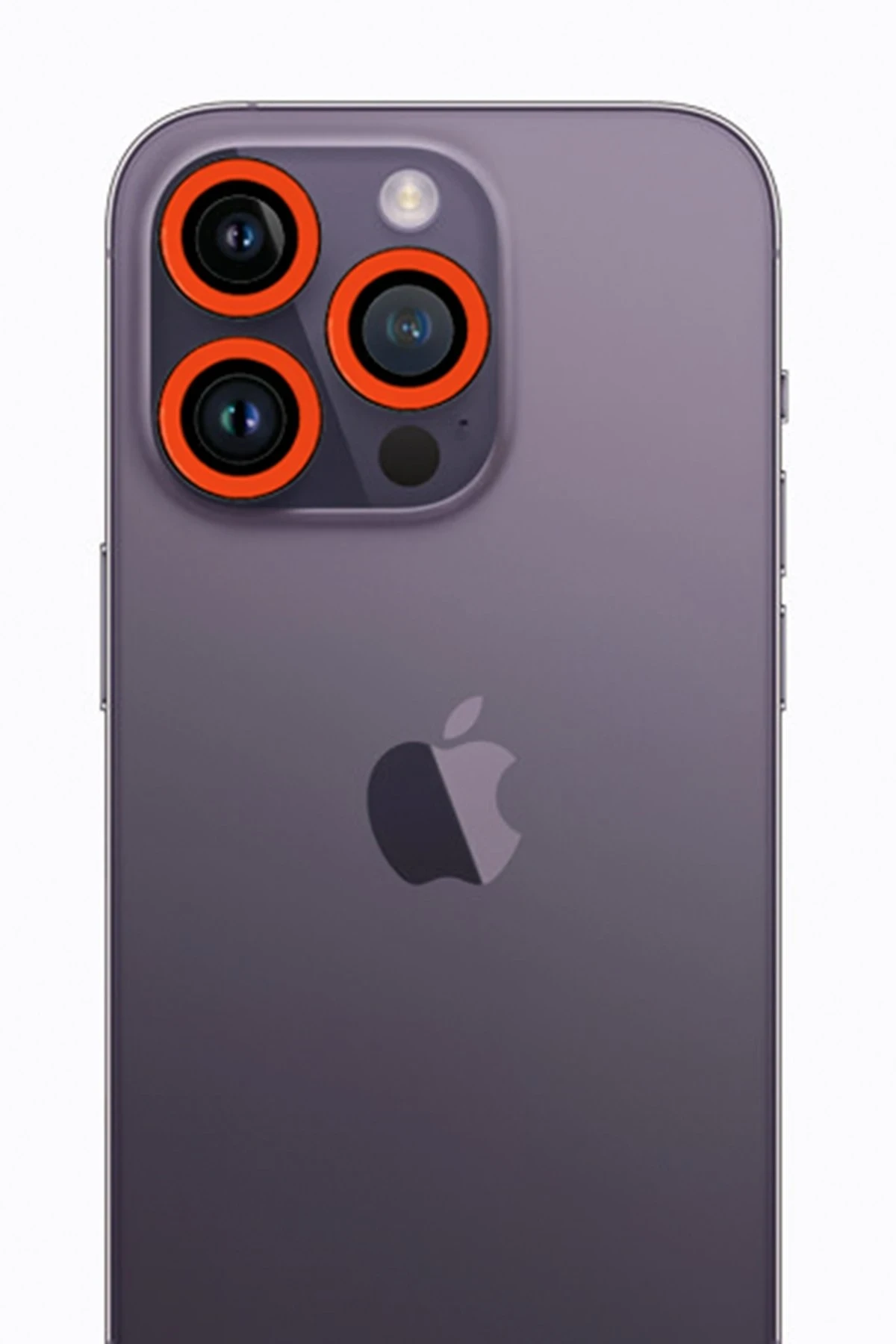 Newface iPhone 12 Pro Max Neon Fosforlu Kamera Lens - Turuncu