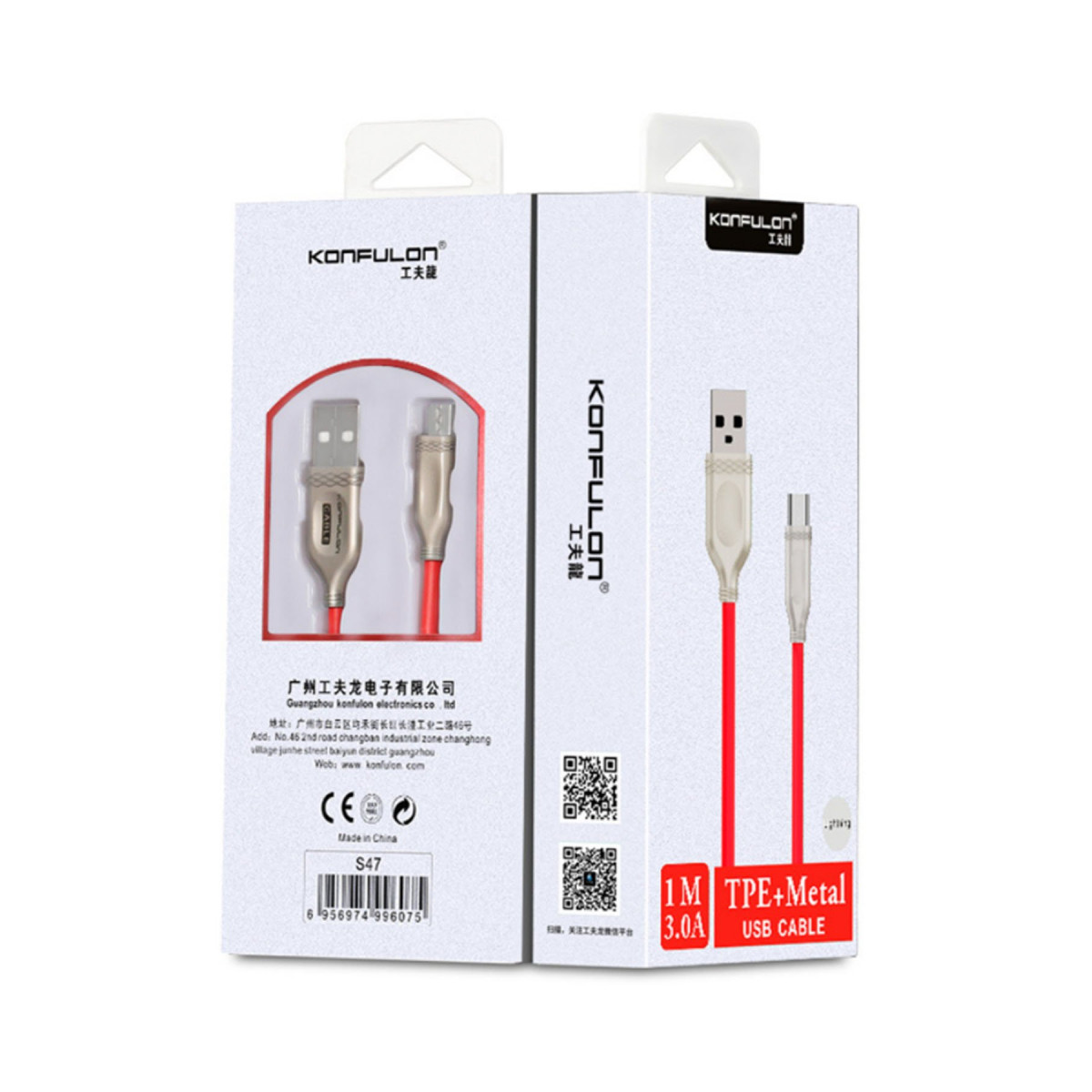 Konfulon S47 Micro USB Kablo 1M 3A - Siyah — görsel 6