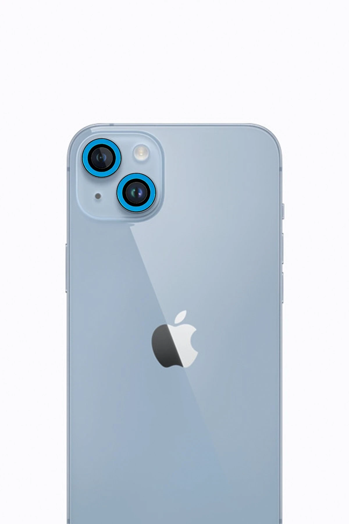 Newface Apple iPhone 13 Neon Fosforlu Kamera Lens - Mavi