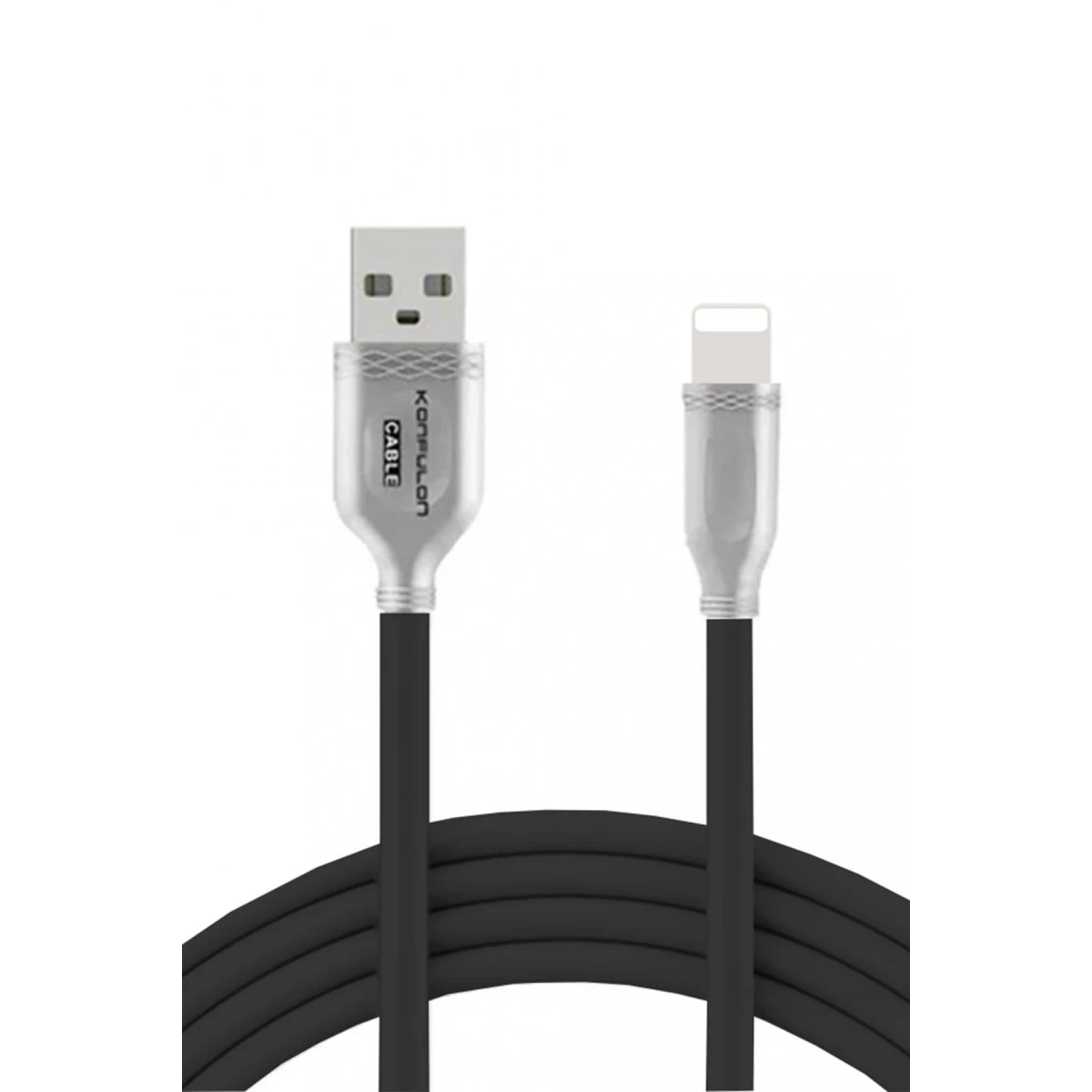 Konfulon S48 Lightning Kablo iphone Uyumlu 1M 3A - Siyah — görsel 3