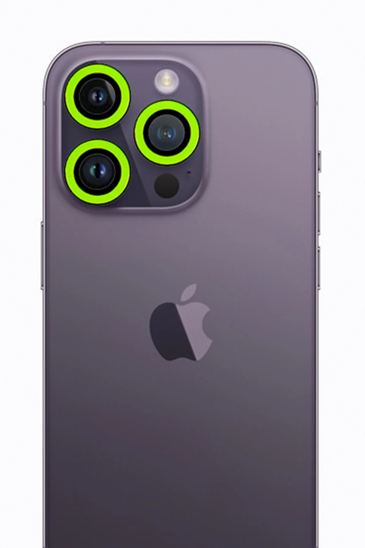 Newface iPhone 13 Pro Max Neon Fosforlu Kamera Lens - Yeşil