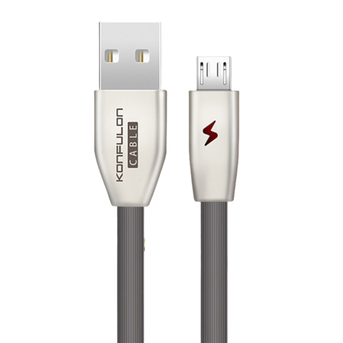 Konfulon S53 Led Işıklı Micro USB Kablo 1M 3A - Siyah — görsel 3