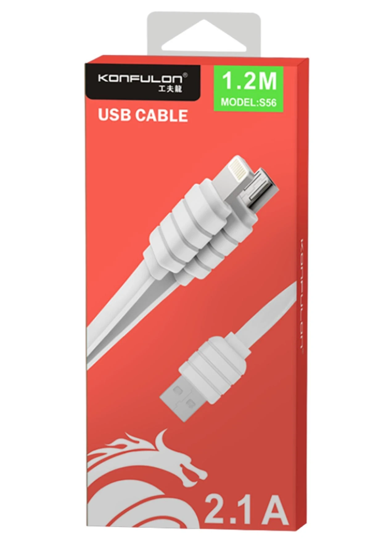 Konfulon S56 2in1 (Lightning-Micro USB) Kablo 1.2M 2.1A