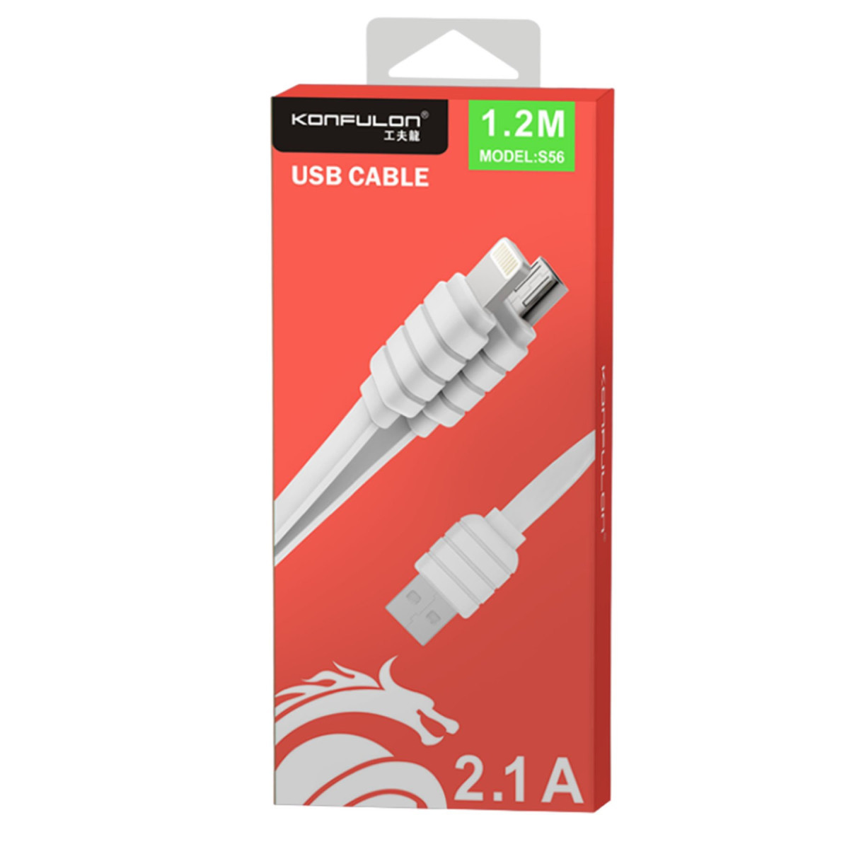 Konfulon S56 2in1 (Lightning-Micro USB) Kablo 1.2M 2.1A — görsel 6