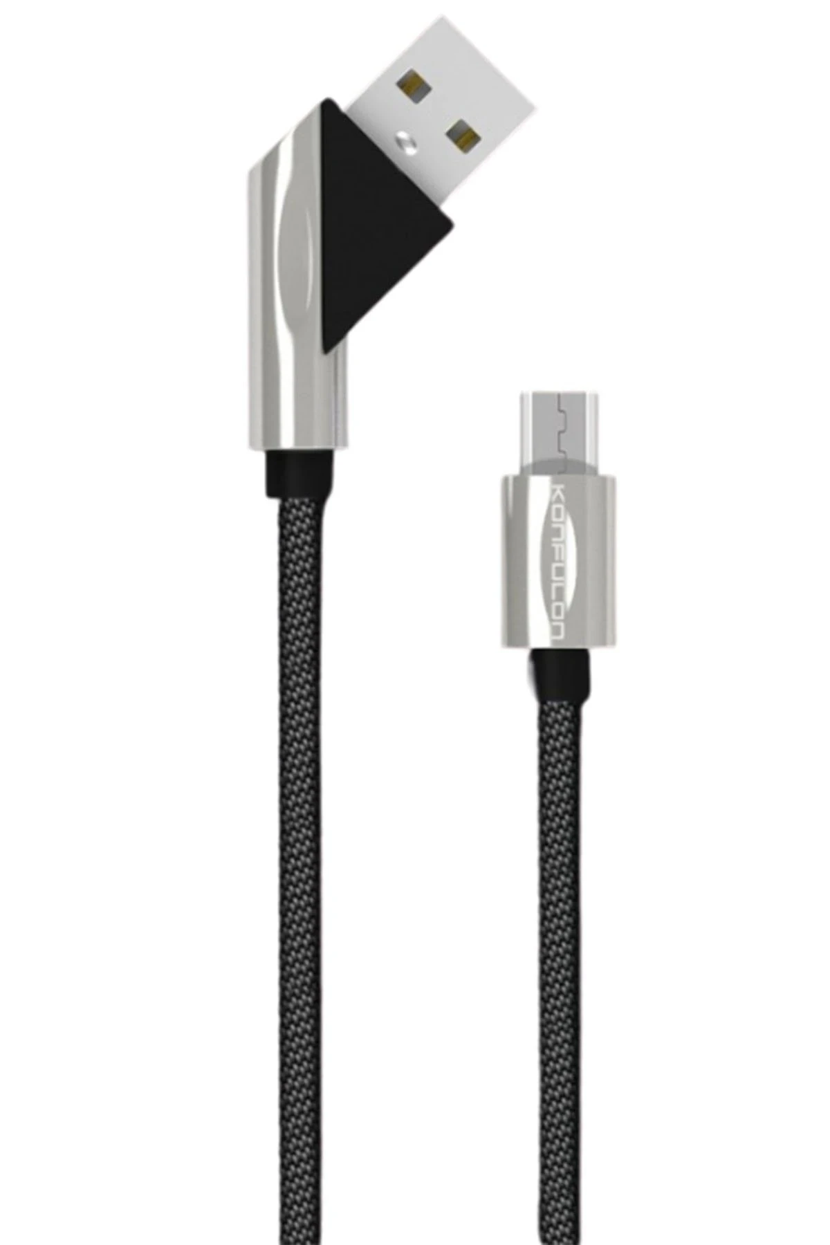Konfulon S67 45 Derece Micro USB Kablo 1M 2.4A - Siyah