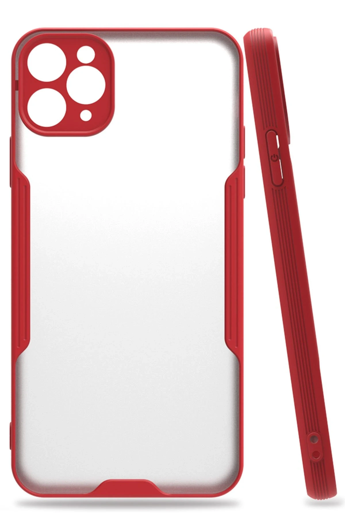 Newface iPhone 11 Pro Max Kılıf Platin Silikon - Kırmızı