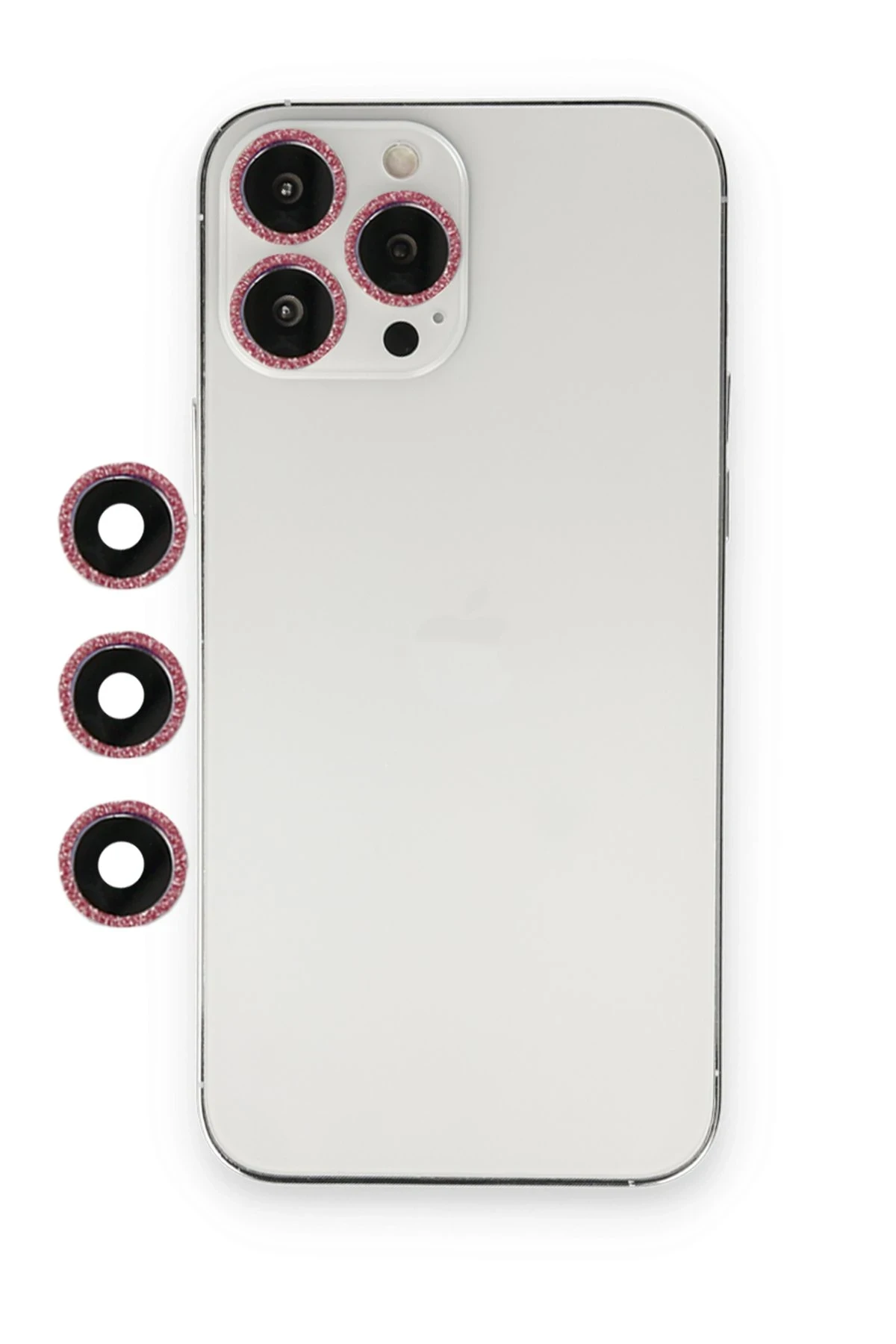 Newface Apple iPhone 14 Pro Max Shine Kamera Lens - Pembe