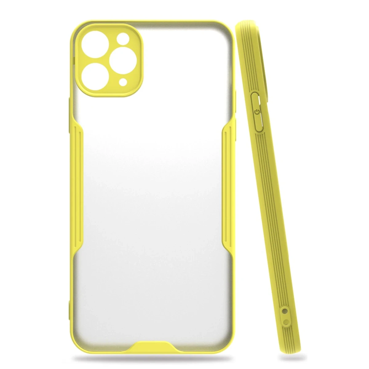 Newface Apple iPhone 11 Pro Max Kılıf Platin Silikon - Sarı