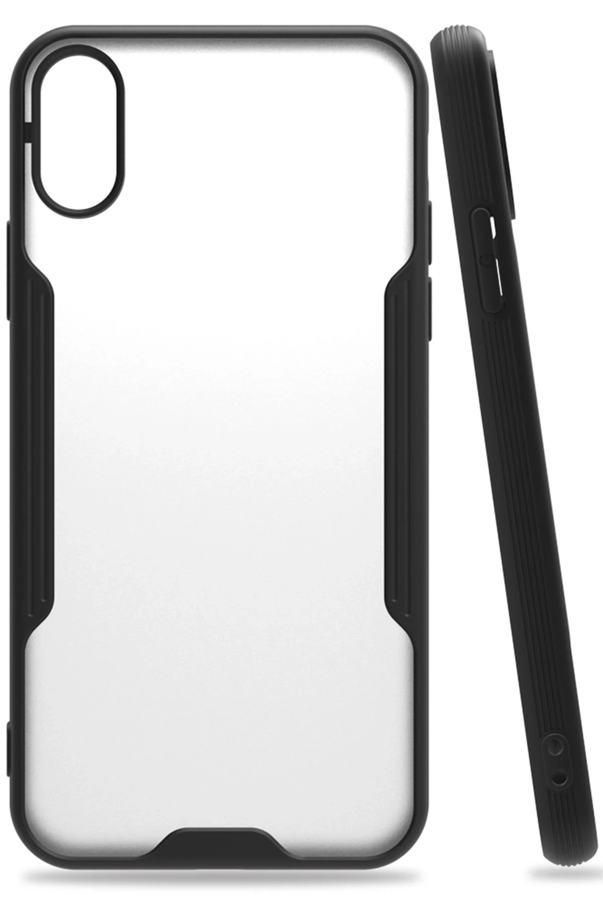 Newface Apple iPhone X Kılıf Platin Silikon - Siyah