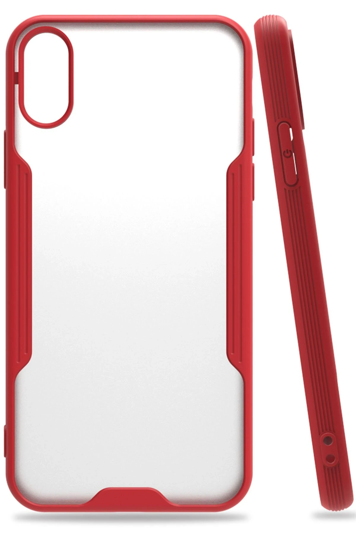 Newface iPhone X Kılıf Platin Silikon - Kırmızı