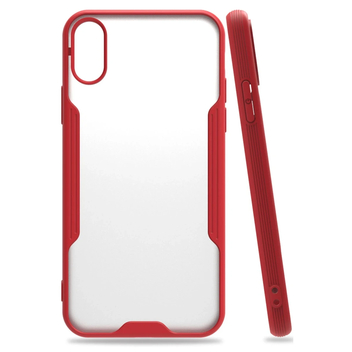Newface Apple iPhone X Kılıf Platin Silikon - Kırmızı