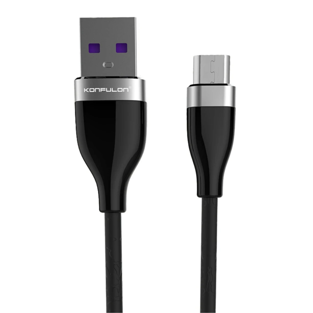 Konfulon S82 Seramik Uçlu Micro USB Kablo 1M 3.1A - Siyah — görsel 3