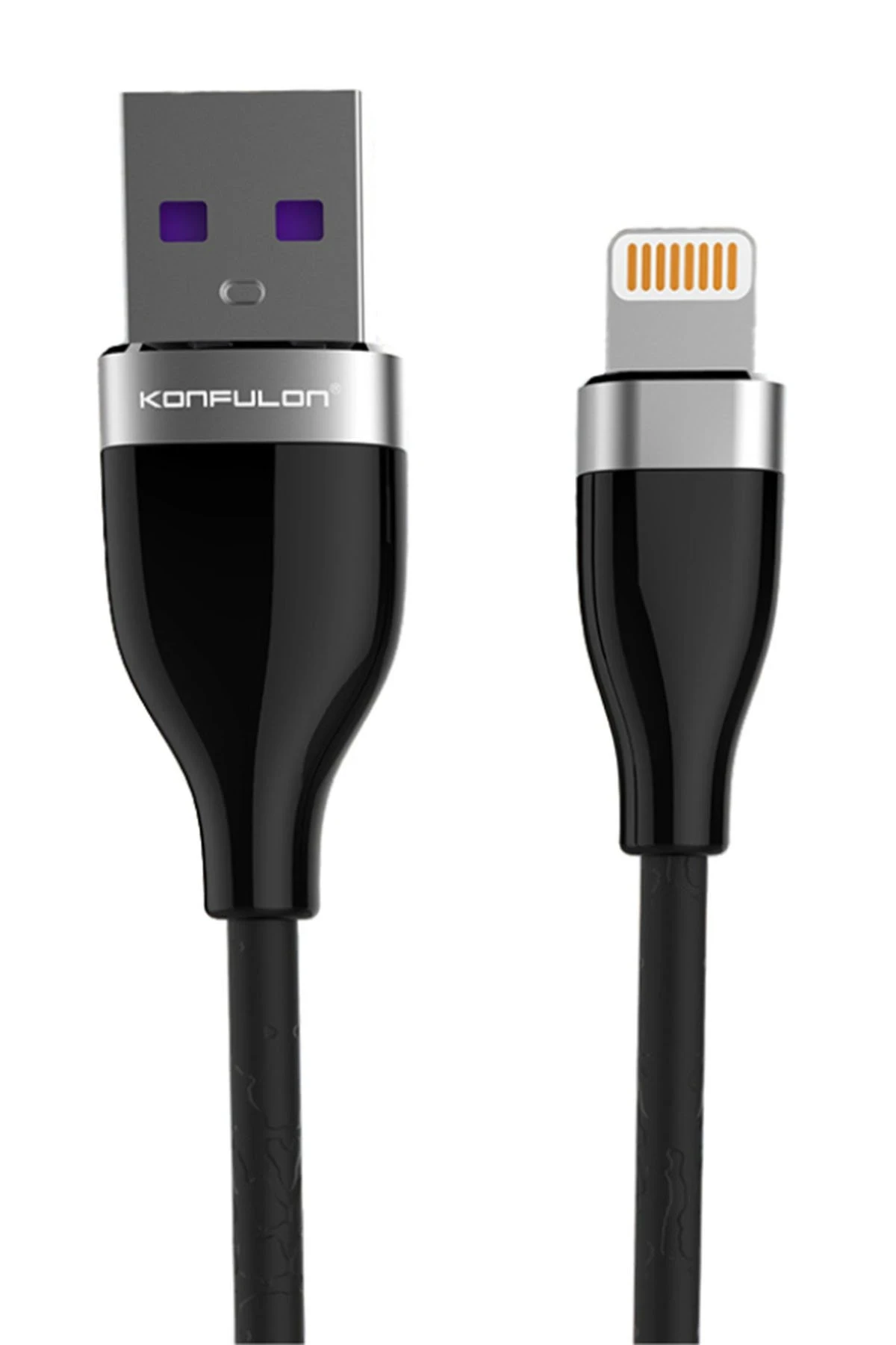 Konfulon S83 Seramik Uçlu Lightning Kablo iphone Uyumlu 1M 3.1A - Siyah