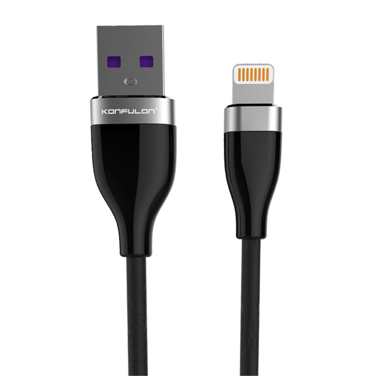 Konfulon S83 Seramik Uçlu Lightning Kablo iphone Uyumlu 1M 3.1A - Siyah — görsel 5