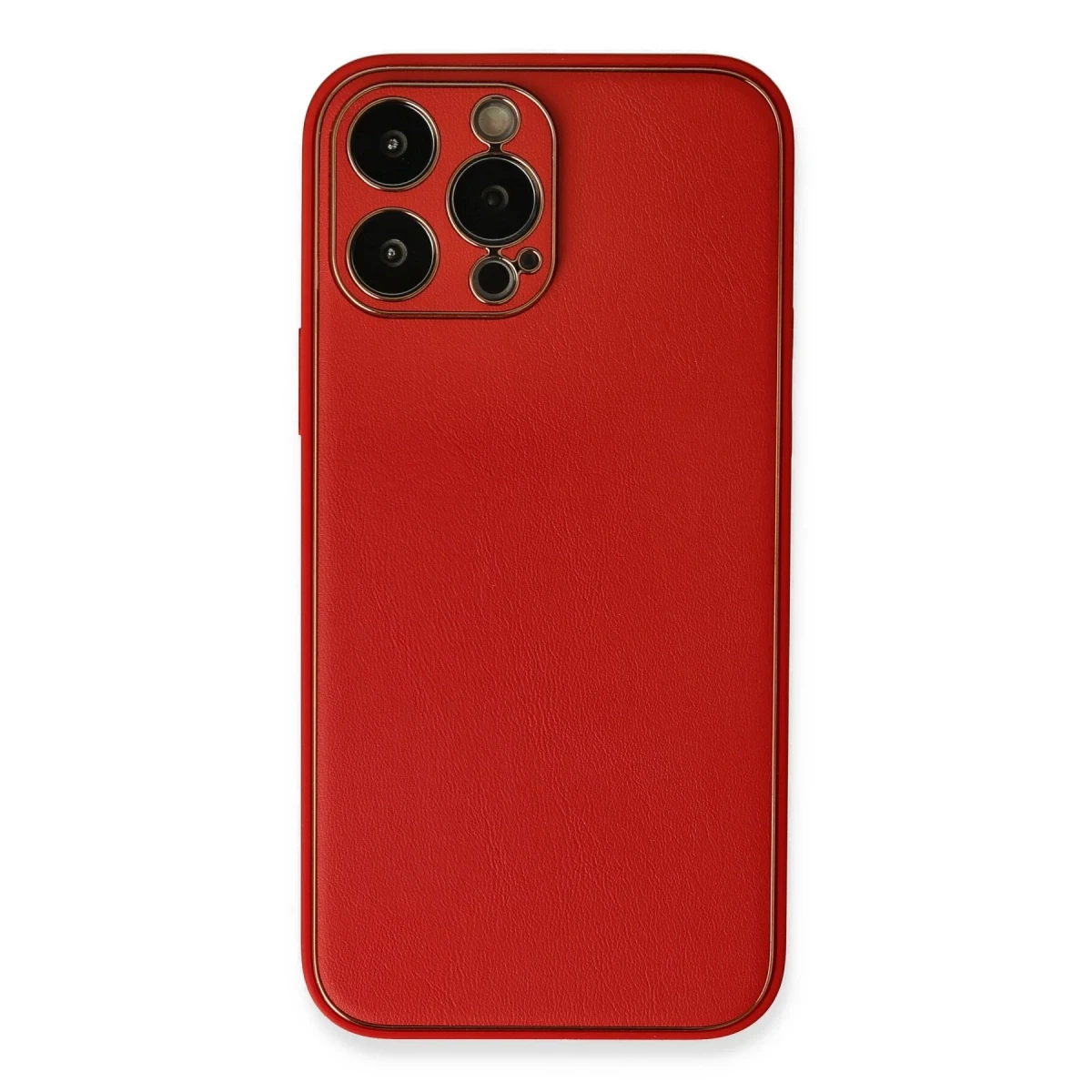 Newface Apple iPhone 13 Pro Kılıf Coco Deri Silikon Kapak - Kırmızı — görsel 4