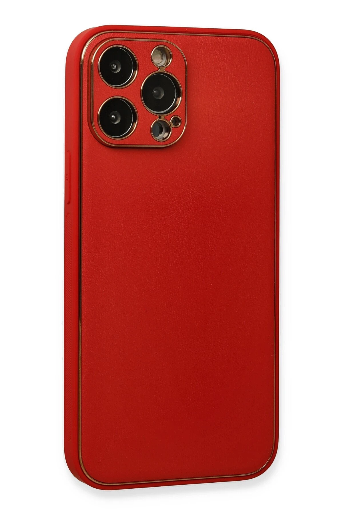 Newface iPhone 13 Pro Kılıf Coco Deri Silikon Kapak - Kırmızı