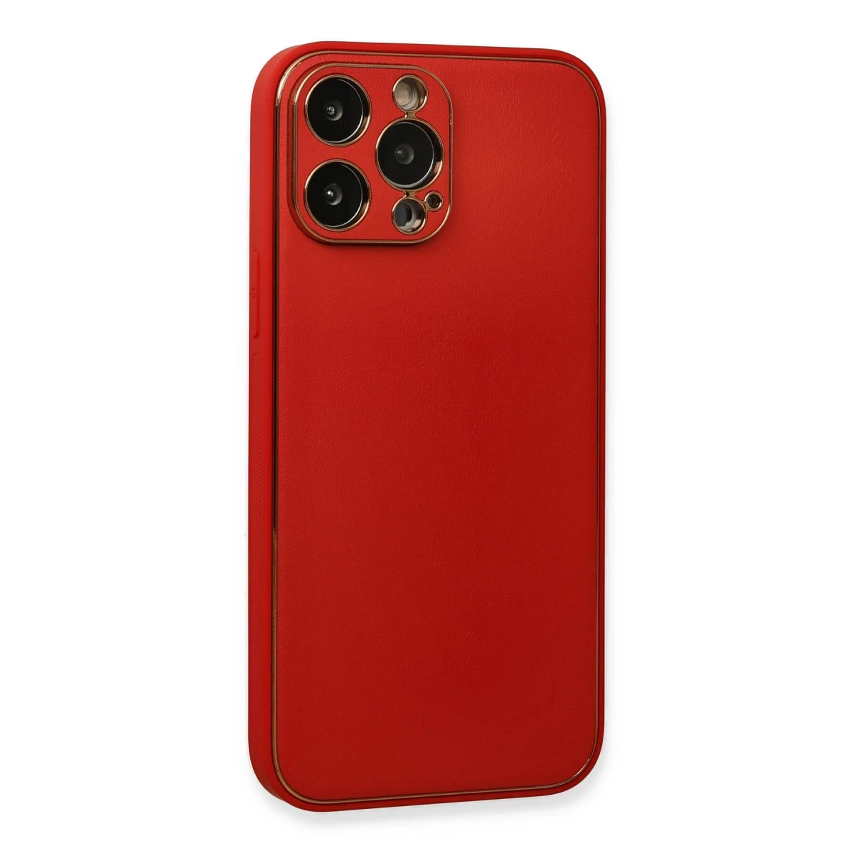 Newface Apple iPhone 13 Pro Kılıf Coco Deri Silikon Kapak - Kırmızı — görsel 6
