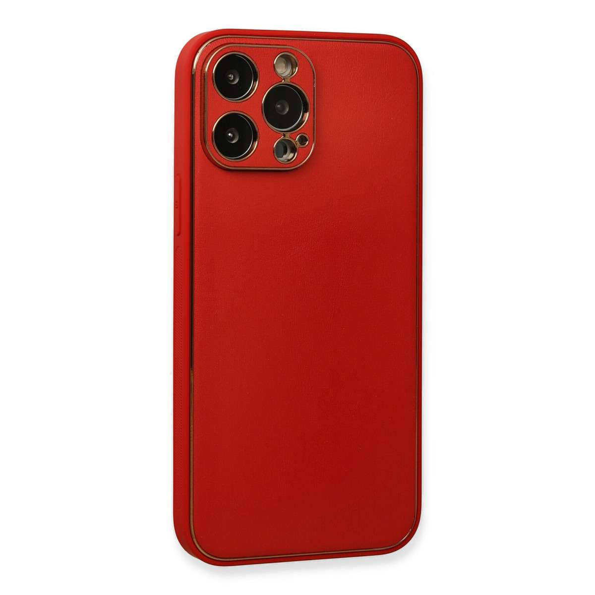 Newface Apple iPhone 13 Pro Kılıf Coco Deri Silikon Kapak - Kırmızı — görsel 9