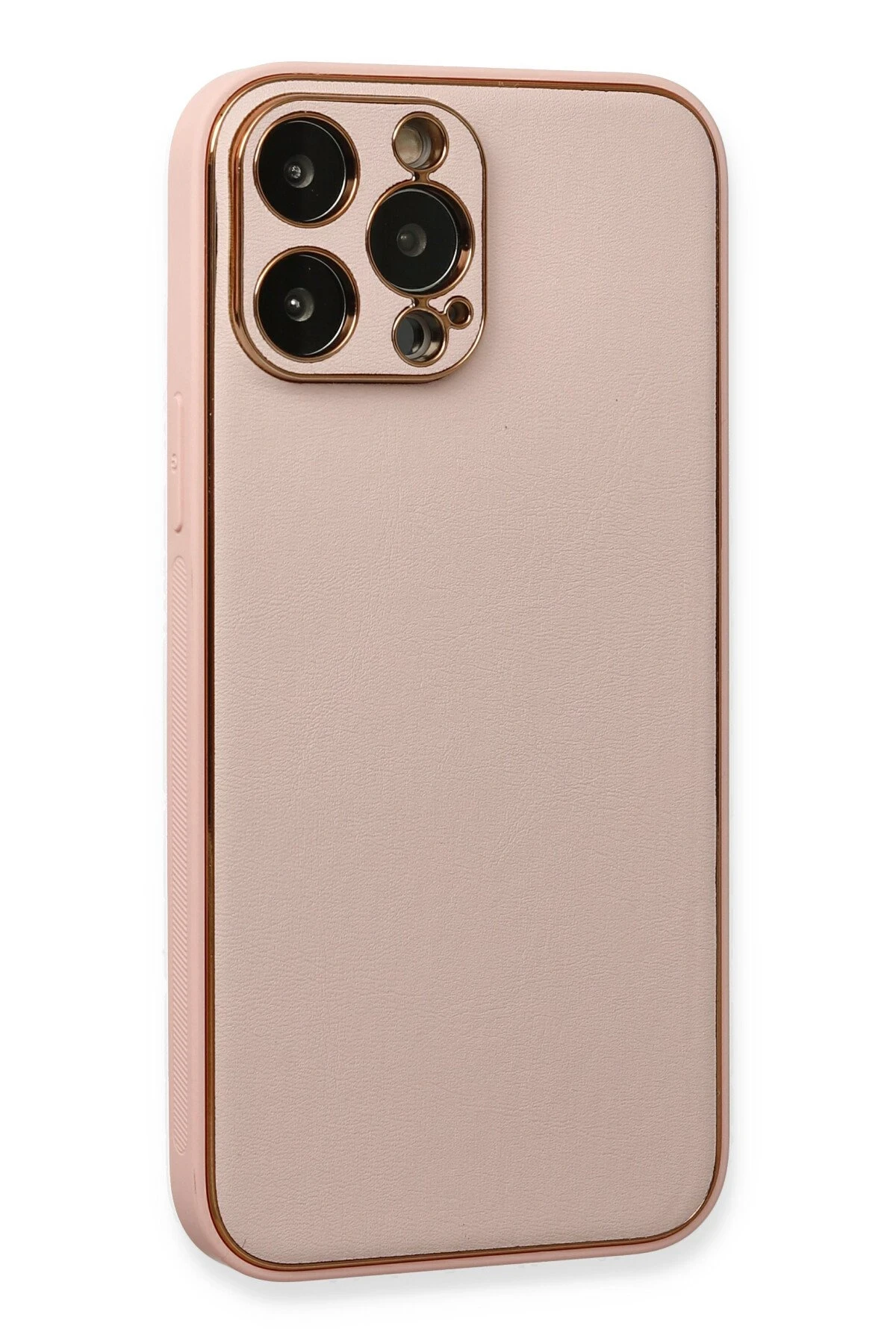 Newface iPhone 13 Pro Kılıf Coco Deri Silikon Kapak - Pembe