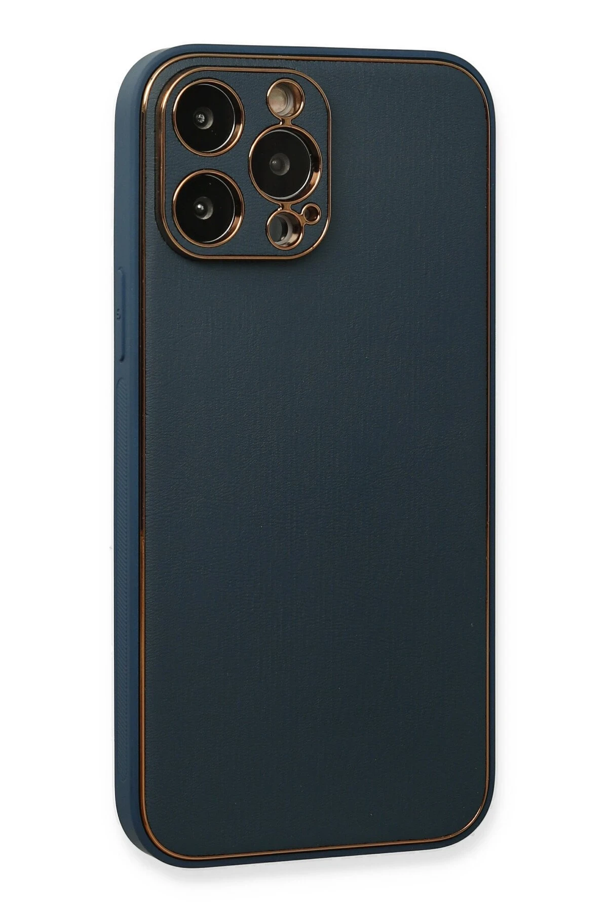 Newface iPhone 13 Pro Kılıf Coco Deri Silikon Kapak - Mavi