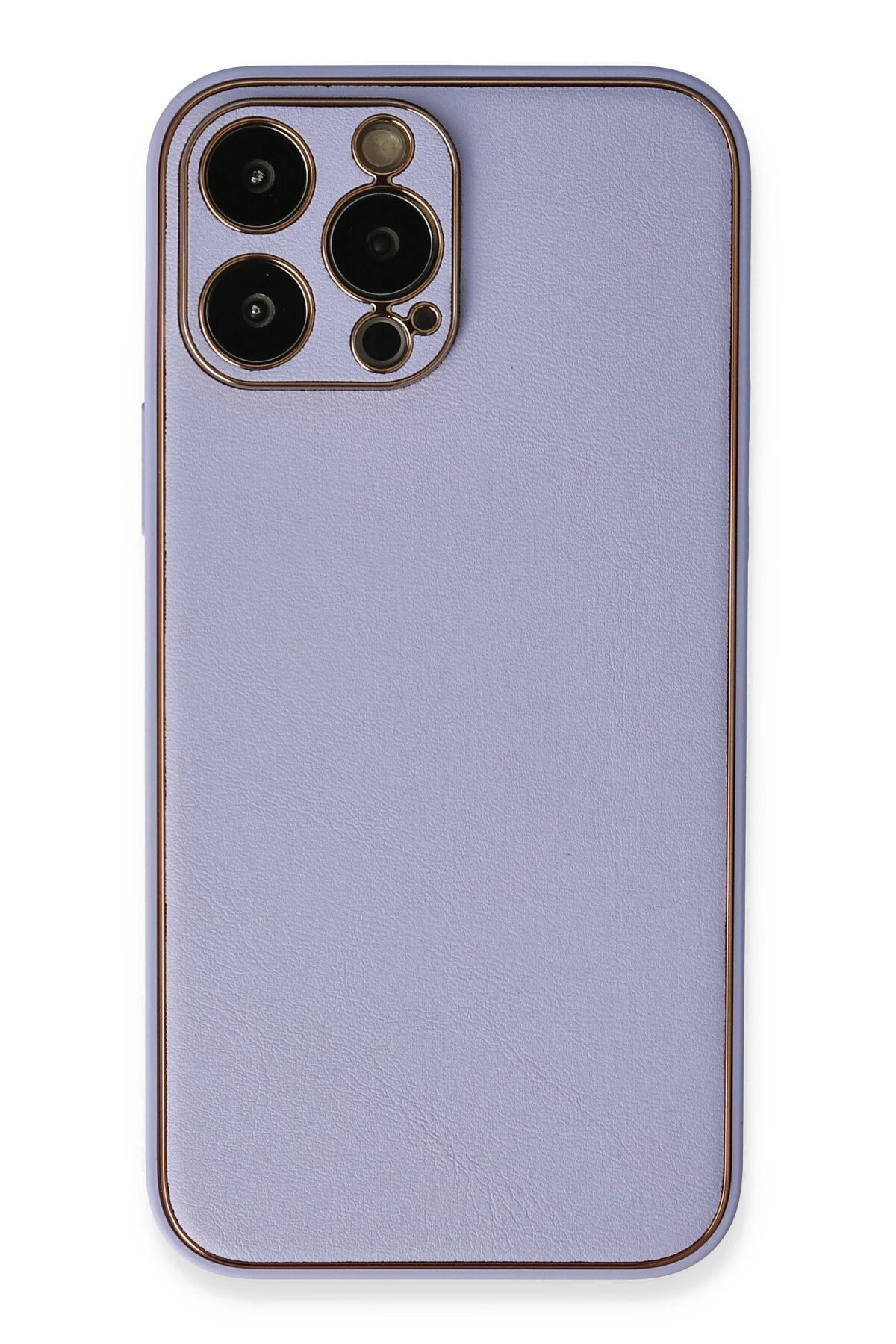 Newface iPhone 13 Pro Kılıf Coco Deri Silikon Kapak - Açık Lila