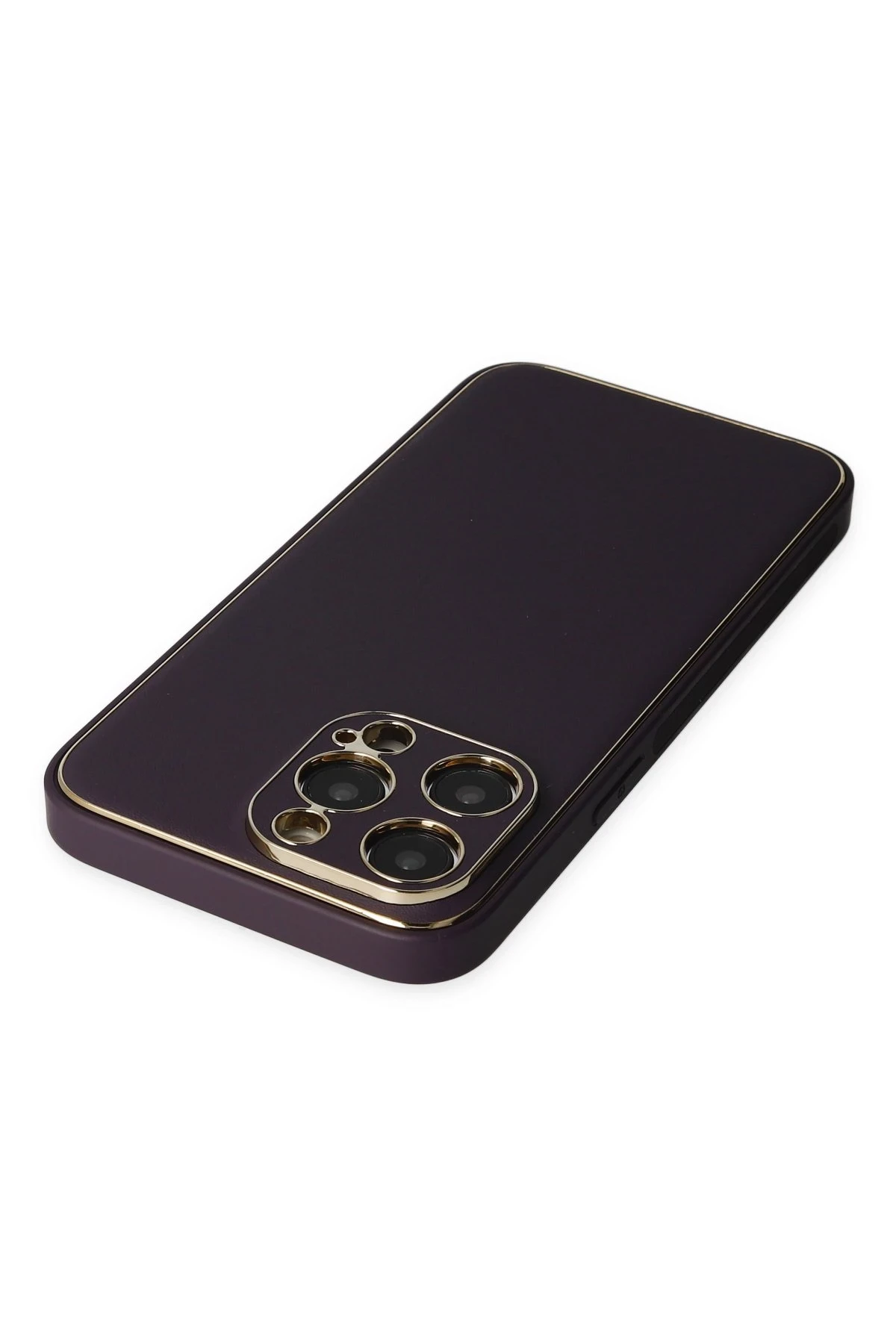 Newface iPhone 13 Pro Kılıf Coco Deri Silikon Kapak - Derin Mor