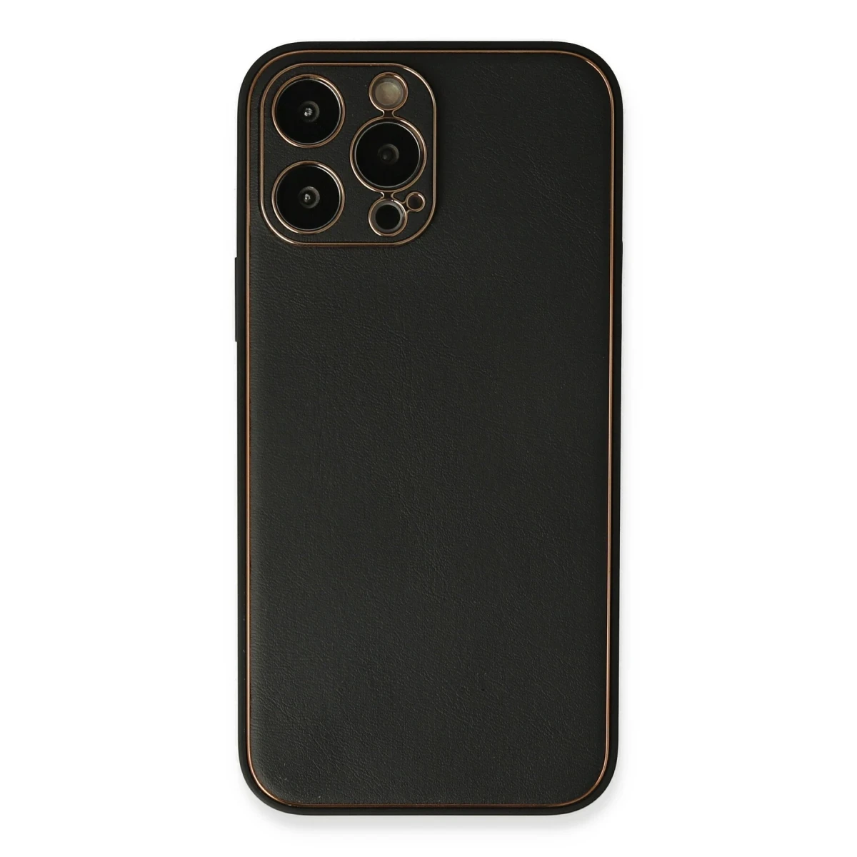 Newface Apple iPhone 13 Pro Max Kılıf Coco Deri Silikon Kapak - Siyah — görsel 4