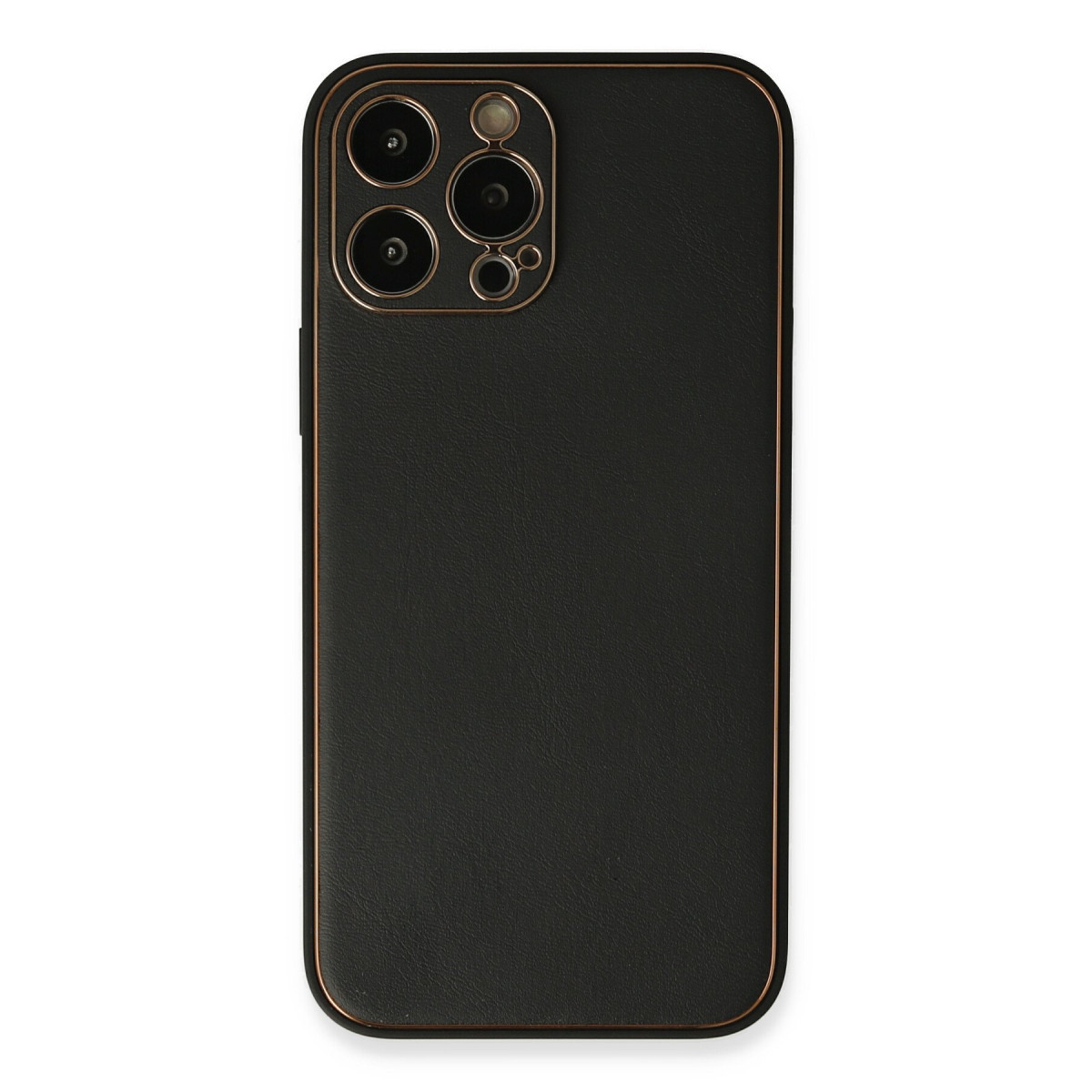 Newface Apple iPhone 13 Pro Max Kılıf Coco Deri Silikon Kapak - Siyah — görsel 7