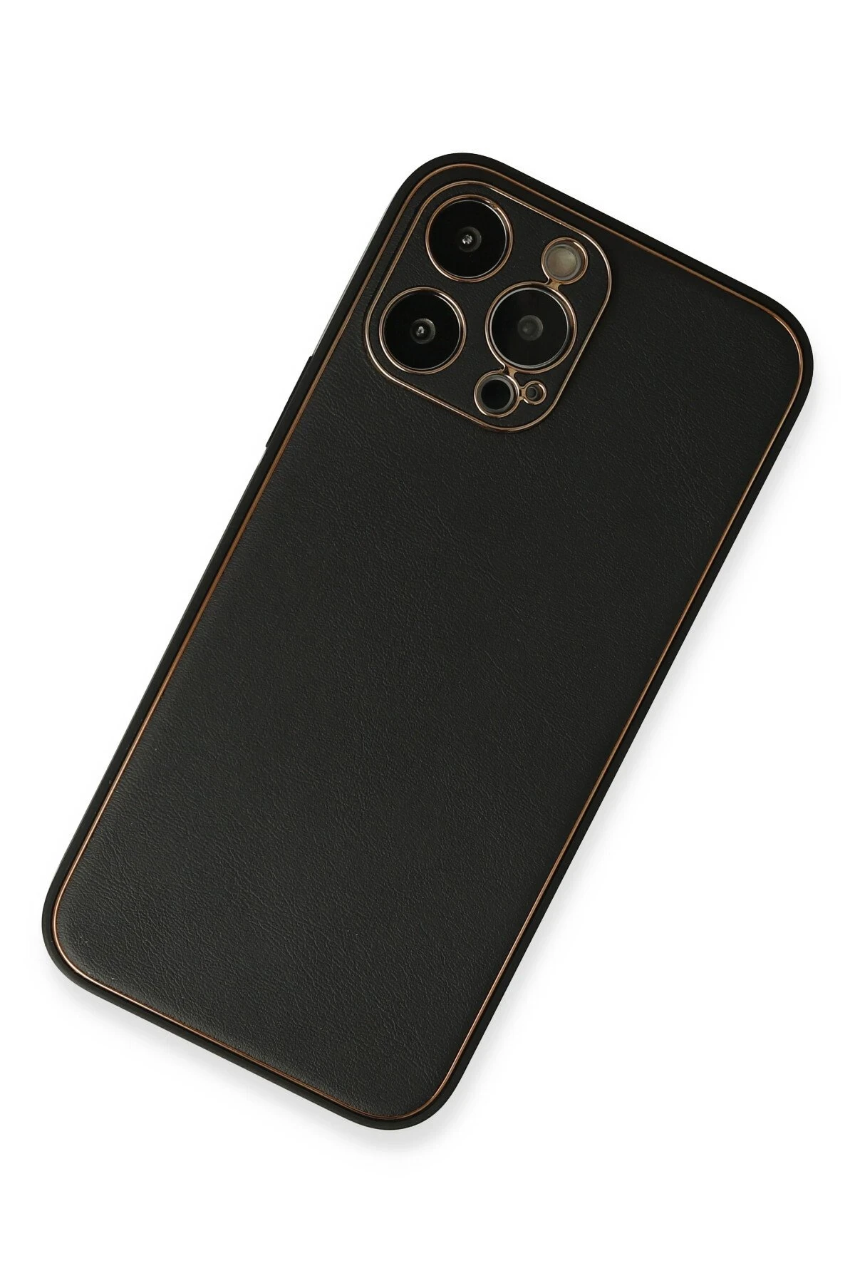 Newface iPhone 13 Pro Max Kılıf Coco Deri Silikon Kapak - Siyah
