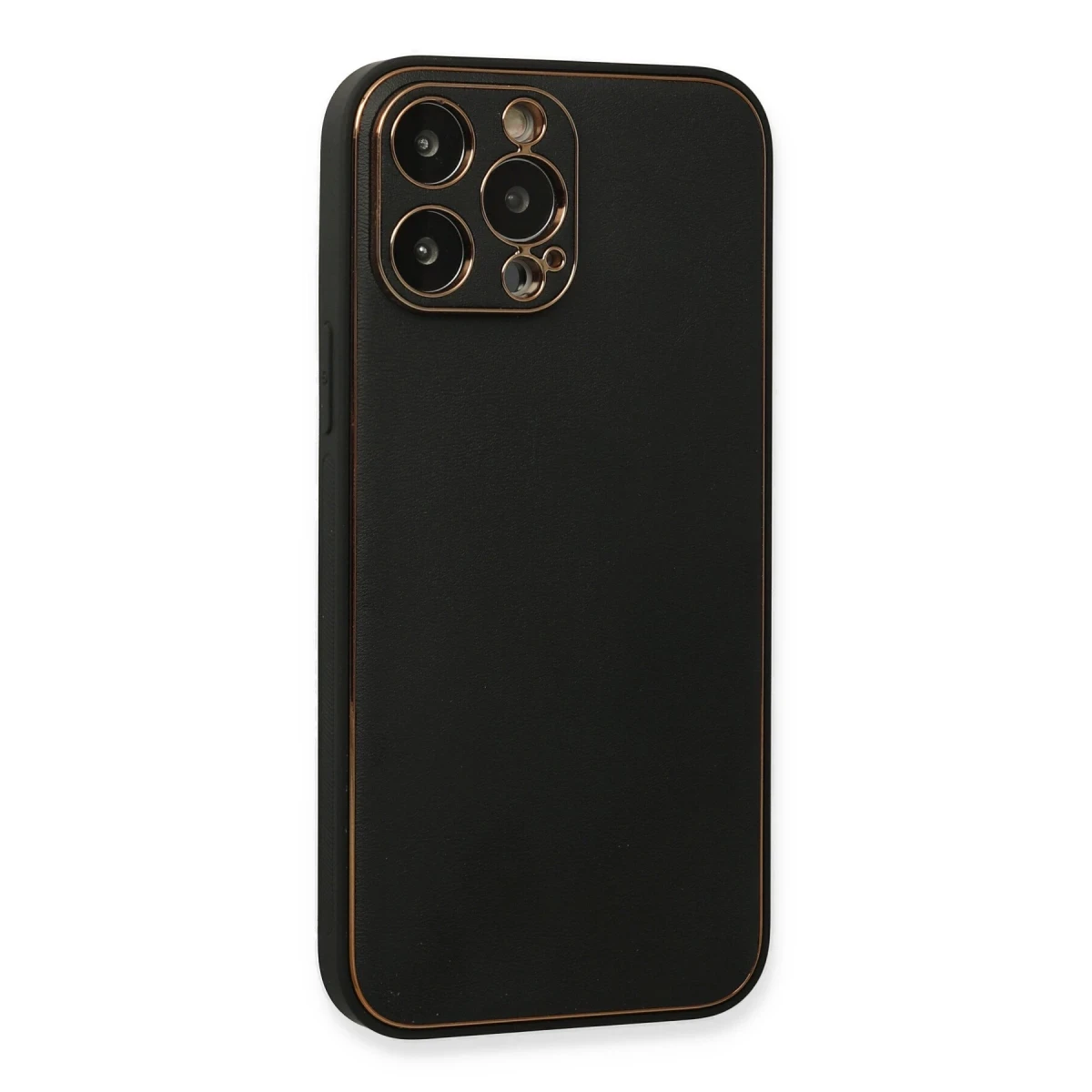 Newface Apple iPhone 13 Pro Max Kılıf Coco Deri Silikon Kapak - Siyah — görsel 6