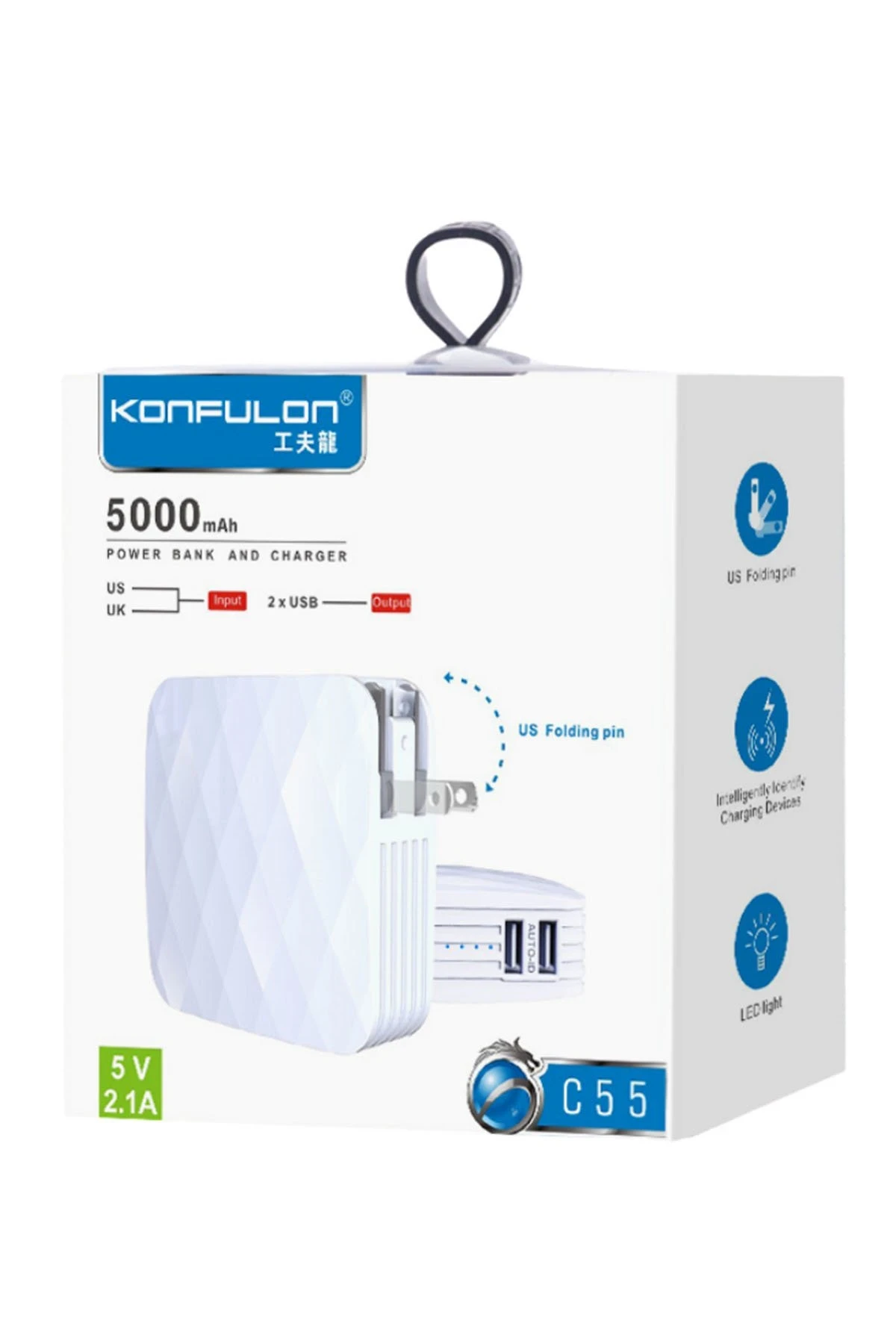 Konfulon C55 Powerbank 5.000 mAh Şarj Aleti - Siyah — görsel 2