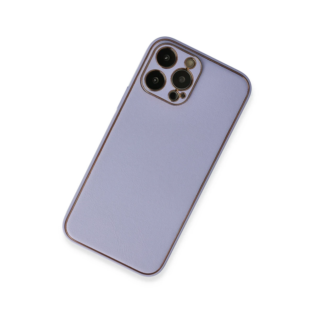 Newface Apple iPhone 13 Pro Max Kılıf Coco Deri Silikon Kapak - Açık Lila