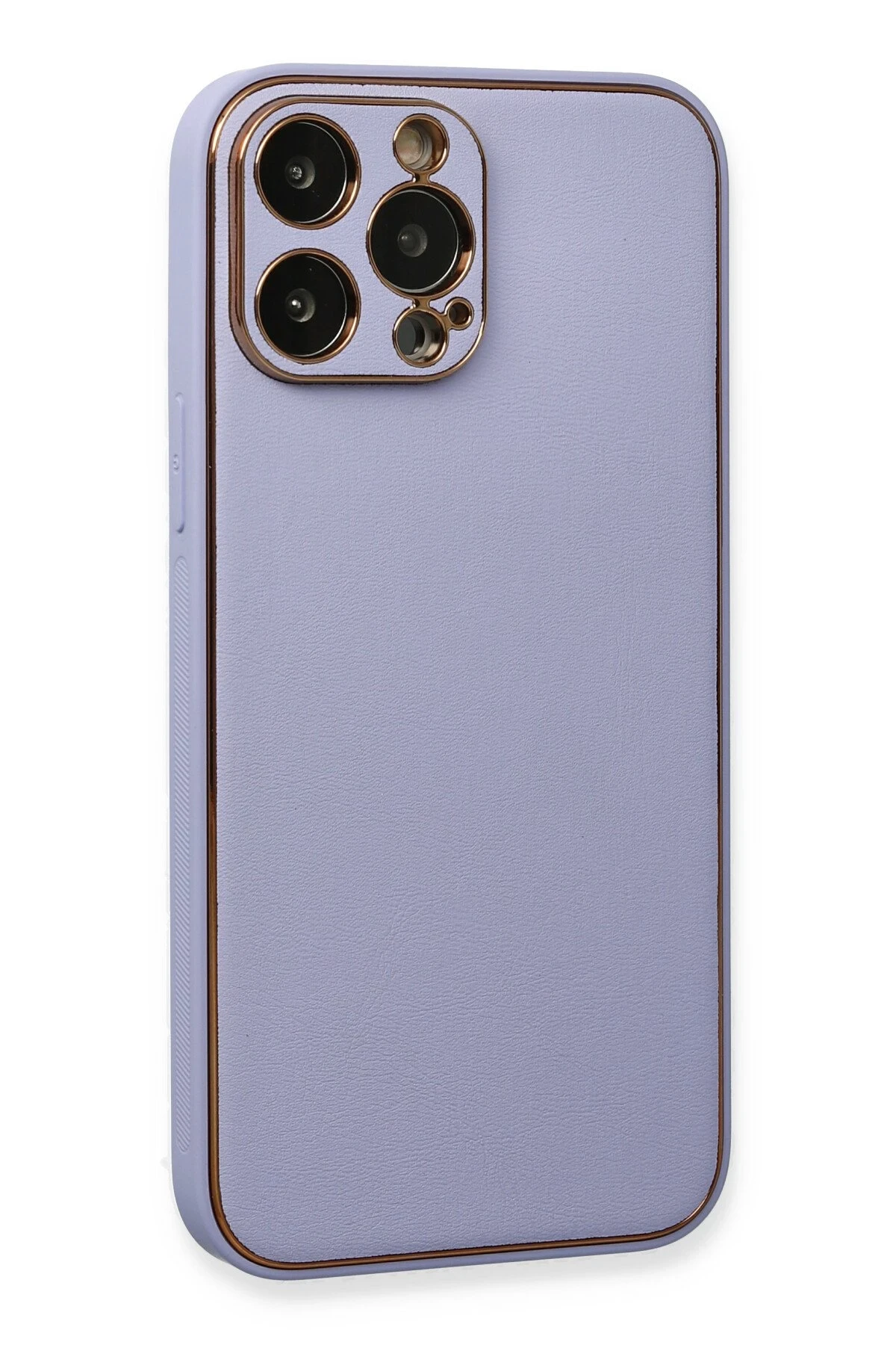 Newface iPhone 13 Pro Max Kılıf Coco Deri Silikon Kapak - Açık Lila