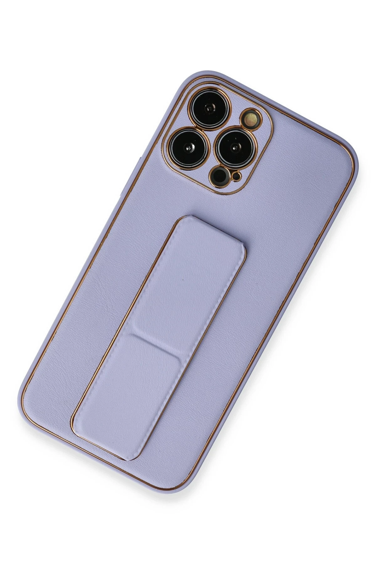 Newface iPhone 13 Pro Max Kılıf Coco Deri Standlı Kapak - Lila