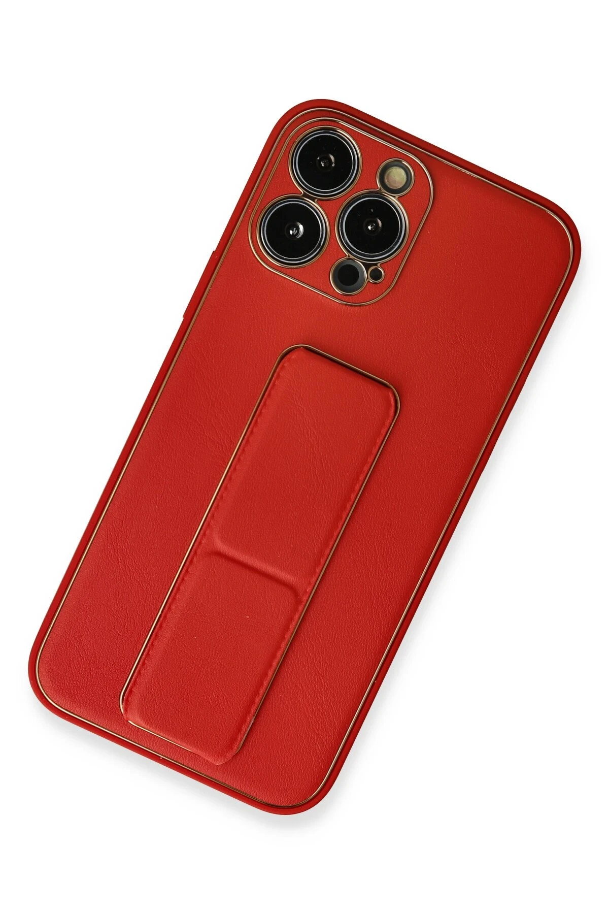 Newface iPhone 13 Pro Kılıf Coco Deri Standlı Kapak - Kırmızı